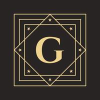 creatief brief g logo met elegant en elegant luxe concept. eerste luxueus logo sjabloon vector