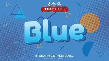 3d bewerkbare tekst effect blauw thema vector