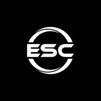 Esc brief logo ontwerp in illustratie. vector logo, schoonschrift ontwerpen voor logo, poster, uitnodiging, enz.