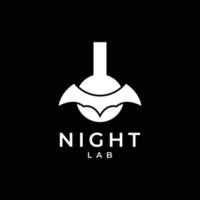 nacht laboratorium wetenschap vleermuizen Vleugels logo ontwerp vector icoon illustratie sjabloon