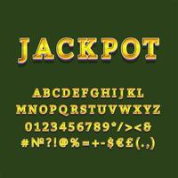 jackpot koptekst vintage 3D-vector alfabet set vector