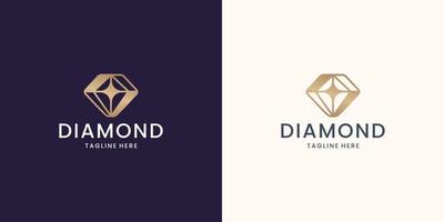 symbool van diamant edelsteen logo sjabloon met licht concept ontwerp. vector