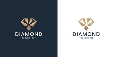 meetkundig diamant edelsteen logo sjabloon met licht concept ontwerp. vector