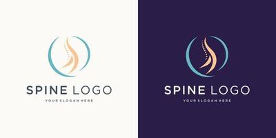 creatieve medische chiropractie concept logo ontwerpsjabloon vector