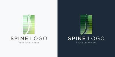 Blind verticaal wervelkolom logo met lijn stijl concept ontwerp. creatief van chiropractie logo inspiratie. vector
