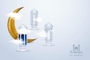 eid mubarak groet kaart achtergrond met Islamitisch ornament vector illustratie