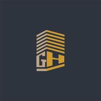 gh eerste monogram echt landgoed logo ideeën vector