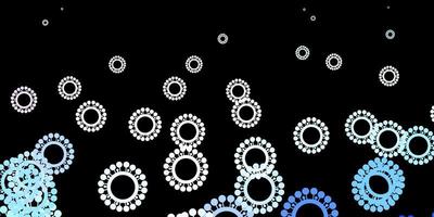 donkerroze, blauwe vectorachtergrond met virussymbolen. vector