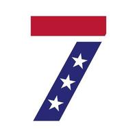 eerste brief 7 Amerikaans logo voor bedrijf, zakelijke en bedrijf identiteit. Verenigde Staten van Amerika Amerikaans logo vector