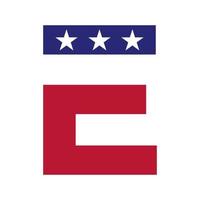 eerste brief e Amerikaans logo voor bedrijf, zakelijke en bedrijf identiteit. Verenigde Staten van Amerika Amerikaans logo vector