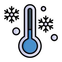 sneeuwvlok temperatuur vector icoon van winter