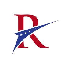 eerste brief r Amerikaans logo voor bedrijf, zakelijke en bedrijf identiteit. Verenigde Staten van Amerika Amerikaans logo vector