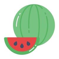 een heerlijk watermeloen icoon is klaar naar gebruik vector
