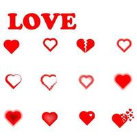 handgetekende harten. ontwerpelementen voor Valentijnsdag. vector