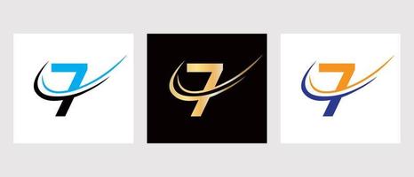 eerste brief 7 logo ontwerp sjabloon. monogram logotype symbool vector