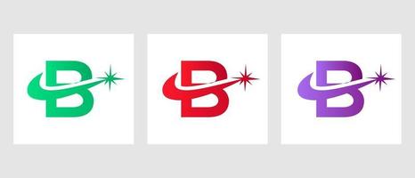 brief b vonk logo ontwerp vector sjabloon