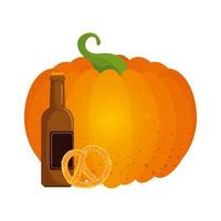 oktoberfest bier en pompoen vector ontwerp