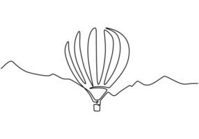 vector illustratie aerostat. doorlopende luchtballonillustratie in één regel, minimalisme creatief reisconcept