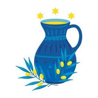 theepot van aardewerk decoratief met sterren David vector