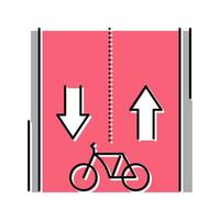 route voor het rijden van fiets kleur pictogram vectorillustratie vector