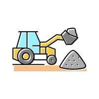 tractor steen grind laden machine kleur pictogram vectorillustratie vector