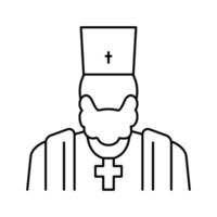 priester christendom lijn pictogram vectorillustratie vector