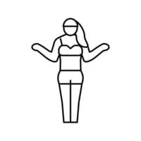 gebruinde vrouw lijn pictogram vectorillustratie vector