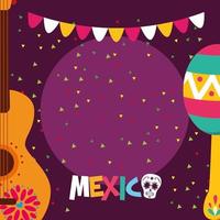 Mexicaans maraca en gitaar vectorontwerp vector