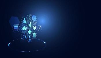 abstract Gezondheid gezondheidszorg icoon modern futuristische Aan modern blauw achtergrond. voor achtergrond beeld vector