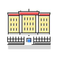 Universiteit college gebouw onderwijs kleur icoon vector illustra