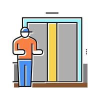 lift in gebouw kleur pictogram vectorillustratie vector