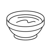 kom mayonaise saus voedsel lijn icoon vector illustratie
