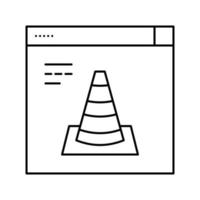 onbewerkte online video lijn pictogram vectorillustratie vector