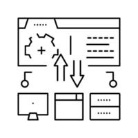 saas financiële systeem lijn pictogram vectorillustratie vector