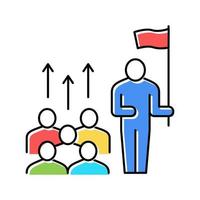 leiderschap team kleur pictogram vector kleur illustratie