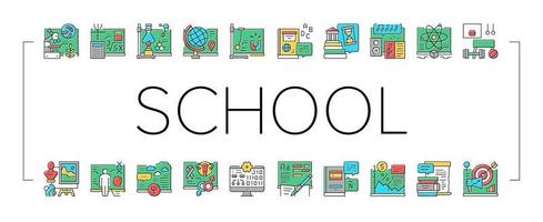 schoolvakken leren collectie iconen set vector