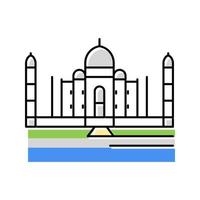 Taj Mahal kleur pictogram vectorillustratie vector