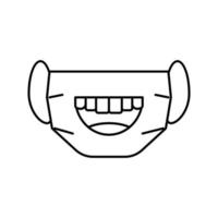 grappige gezichtsmasker lijn pictogram vectorillustratie vector