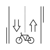 route voor het rijden van fiets lijn pictogram vectorillustratie vector