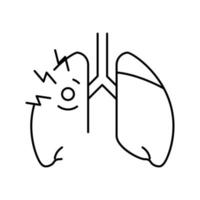 astma van kinderen lijn icoon vector illustratie