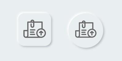 uploaden lijn icoon in neomorf ontwerp stijl. wolk het dossier tekens vector illustratie.