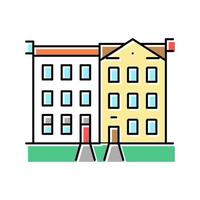 stadshuis huis kleur pictogram vectorillustratie vector