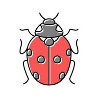lieveheersbeestje bug kleur pictogram vectorillustratie vector