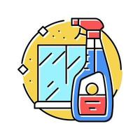 glas schoonmaakster wasmiddel kleur icoon vector illustratie