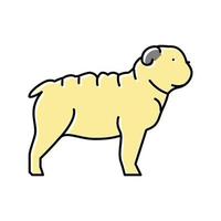 bulldog hond kleur pictogram vectorillustratie vector