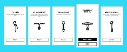 moersleutel gereedschap moersleutel reparatie onboarding pictogrammen reeks vector