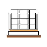 stalen frame gebouw kleur pictogram vectorillustratie vector