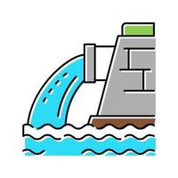 water vallen uit drainage pijp kleur pictogram vectorillustratie vector