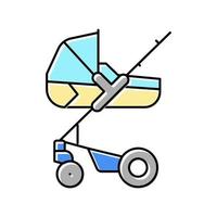 kinderwagen reiswieg baby kleur pictogram vectorillustratie vector