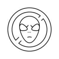 verbod op aliens lijn pictogram vectorillustratie vector